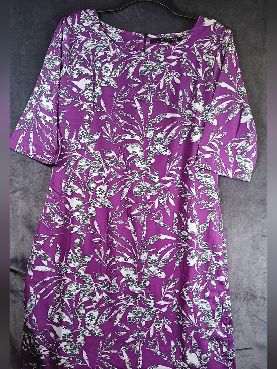 Zara Dresses & Skirts - Zara Woman Purple and White Leaf-Print Dress, Wedding Guest